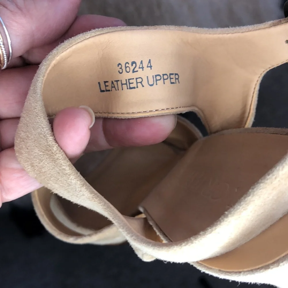 NEW J.Crew Suede Platform high heels NWOT never worn made in Italy Leather - Picture 8 of 14